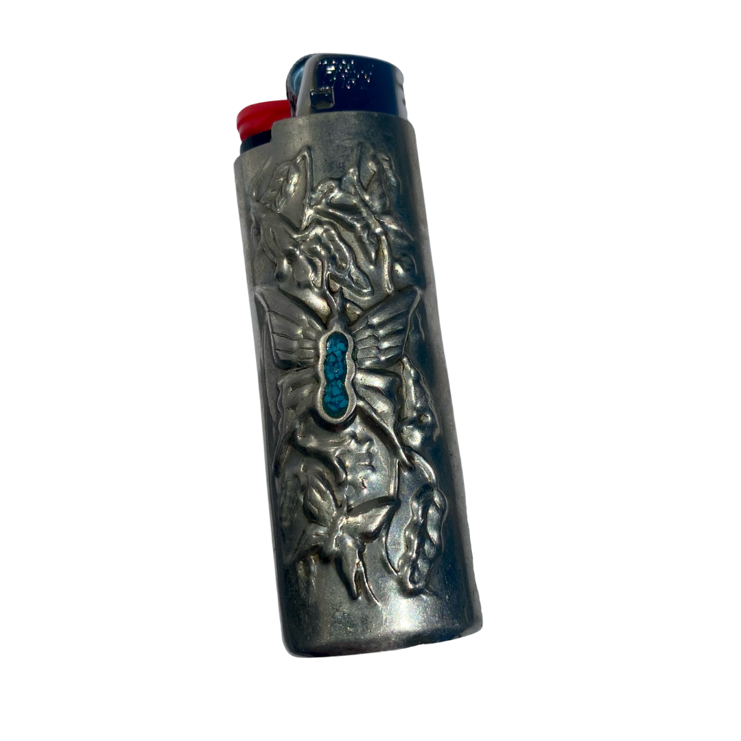 TURQUOISE BUTTERFLY LIGHTER CASE