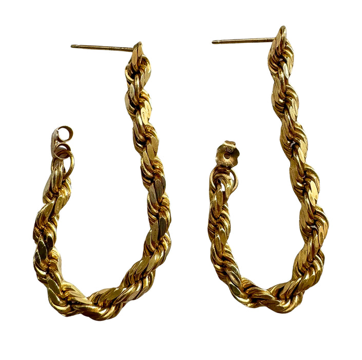 SOLID GOLD ROPE CHAIN DANGLERS