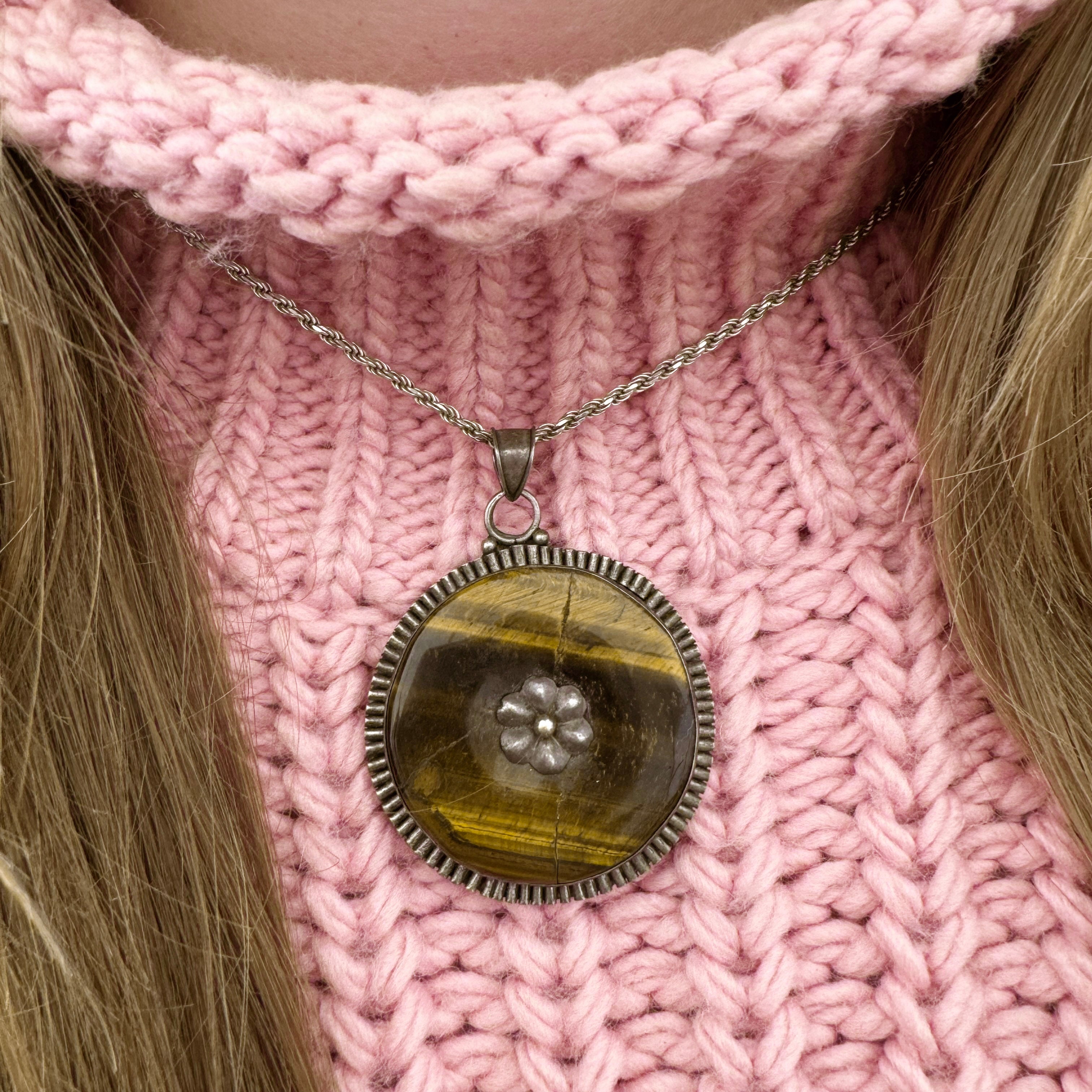 TIGER'S EYE MEDALLION