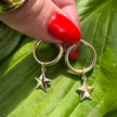 YOU'RE A STAR 14K GOLD HOOP EARRINGS