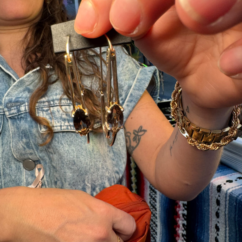 SMOKEY TOPAZ MARQUISE DROPS