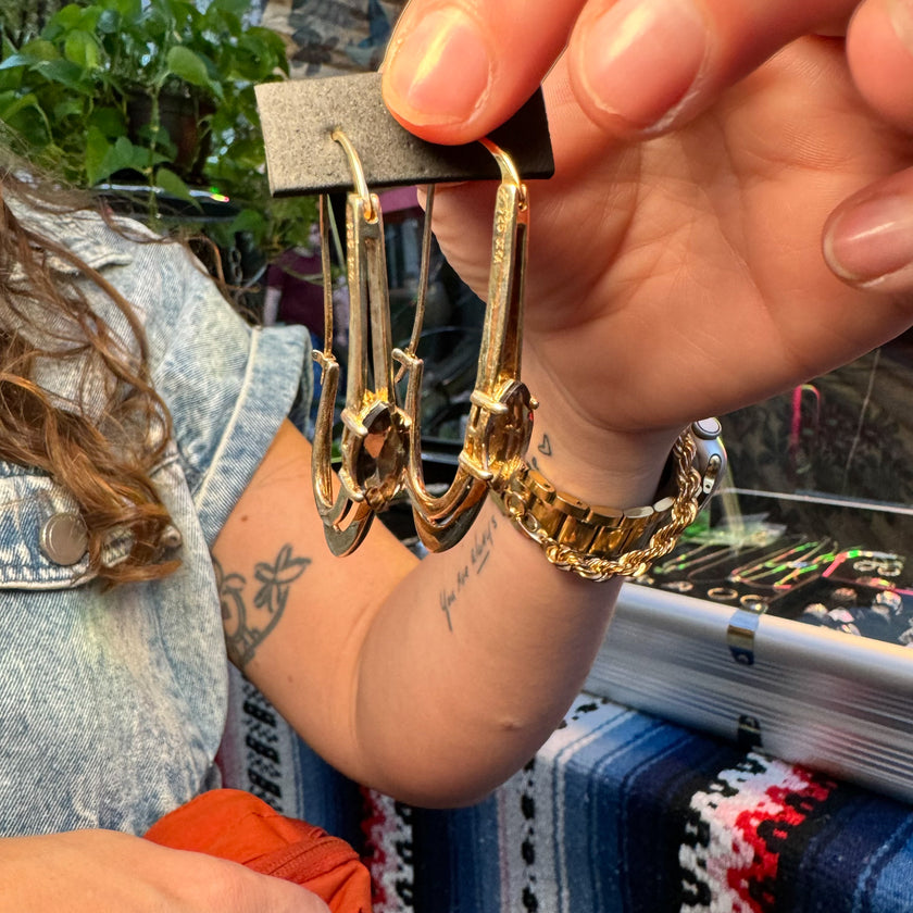 SMOKEY TOPAZ MARQUISE DROPS