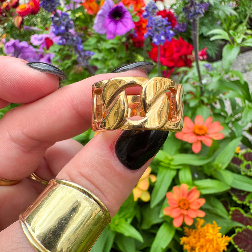 BRONZE MILOR ITALY CHAIN-LINK STATEMENT RING