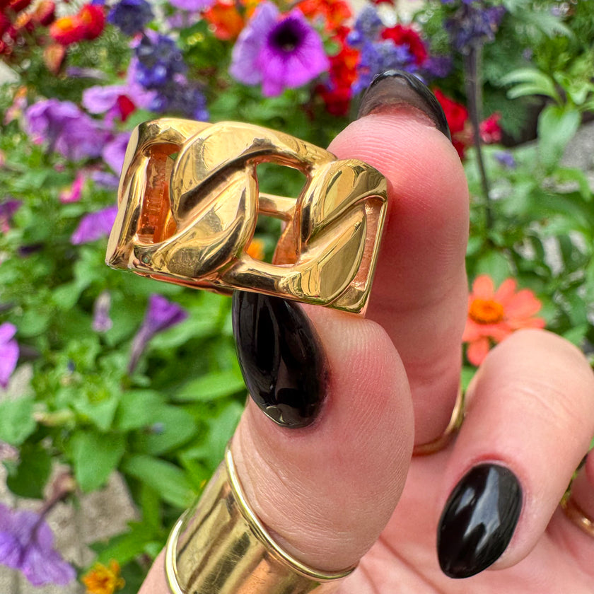 BRONZE MILOR ITALY CHAIN-LINK STATEMENT RING