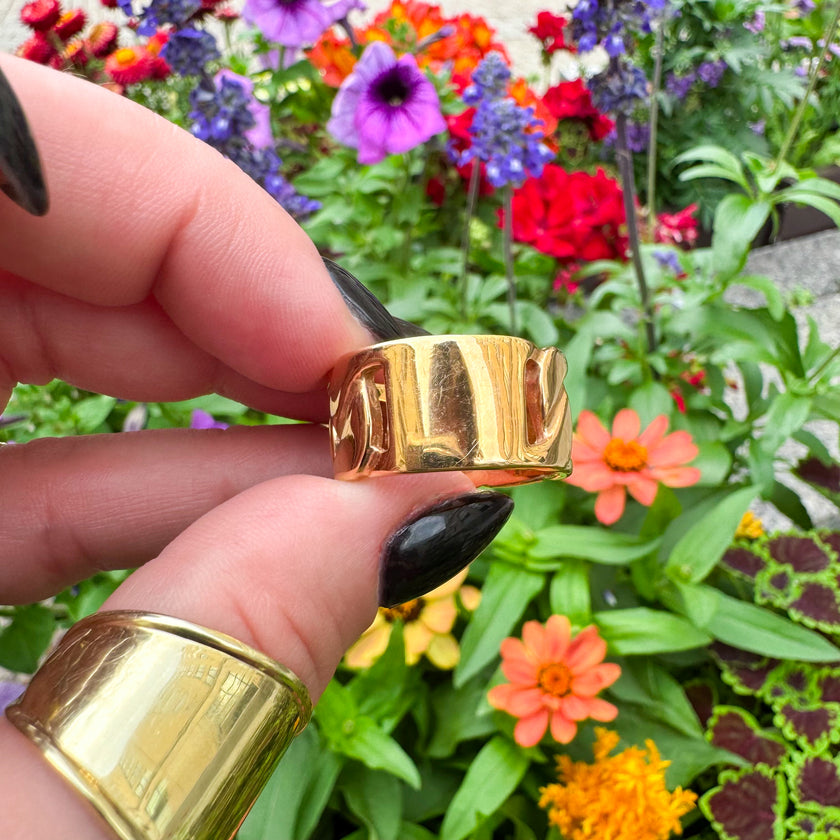 BRONZE MILOR ITALY CHAIN-LINK STATEMENT RING