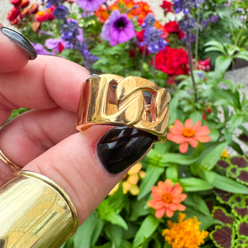 BRONZE MILOR ITALY CHAIN-LINK STATEMENT RING