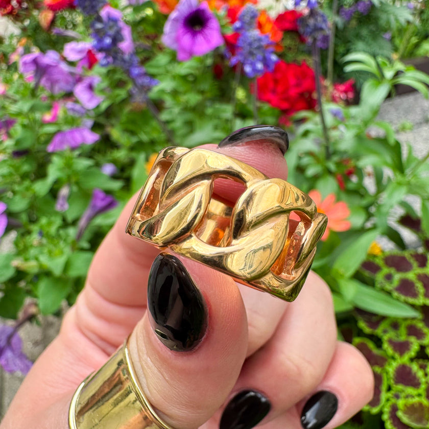 BRONZE MILOR ITALY CHAIN-LINK STATEMENT RING