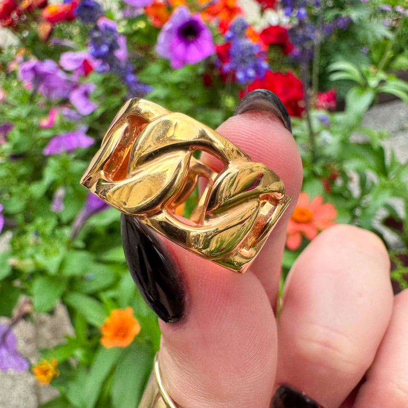 BRONZE MILOR ITALY CHAIN-LINK STATEMENT RING