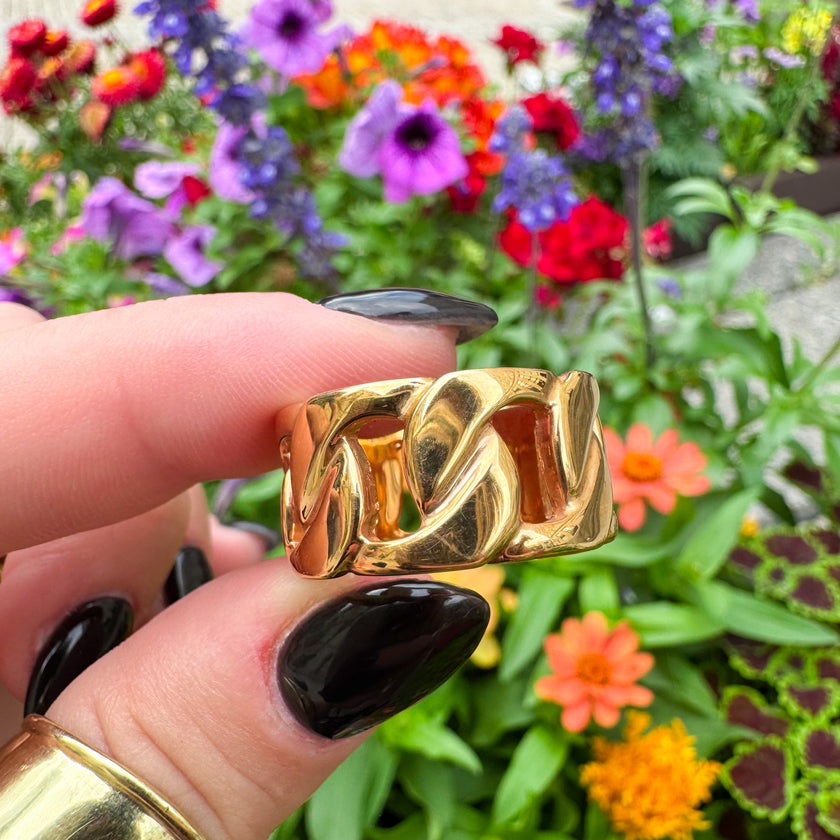 BRONZE MILOR ITALY CHAIN-LINK STATEMENT RING