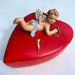 1950s LEFTON CHERUB HEART JEWELRY BOX