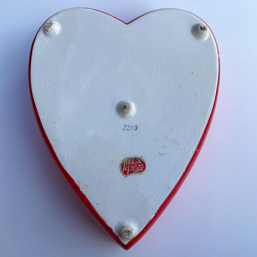 1950s LEFTON CHERUB HEART JEWELRY BOX