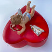1950s LEFTON CHERUB HEART JEWELRY BOX