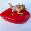 1950s LEFTON CHERUB HEART JEWELRY BOX