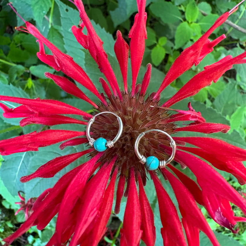 MINI TURQUOISE & STERLING HUGGIES