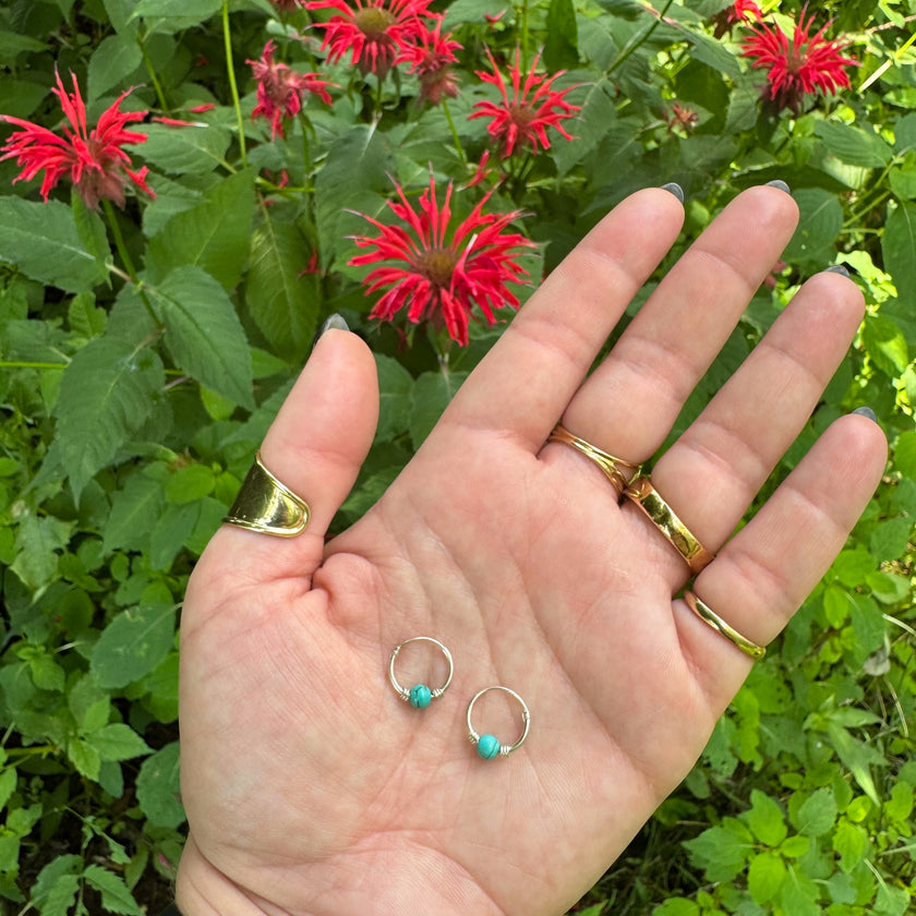 MINI TURQUOISE & STERLING HUGGIES