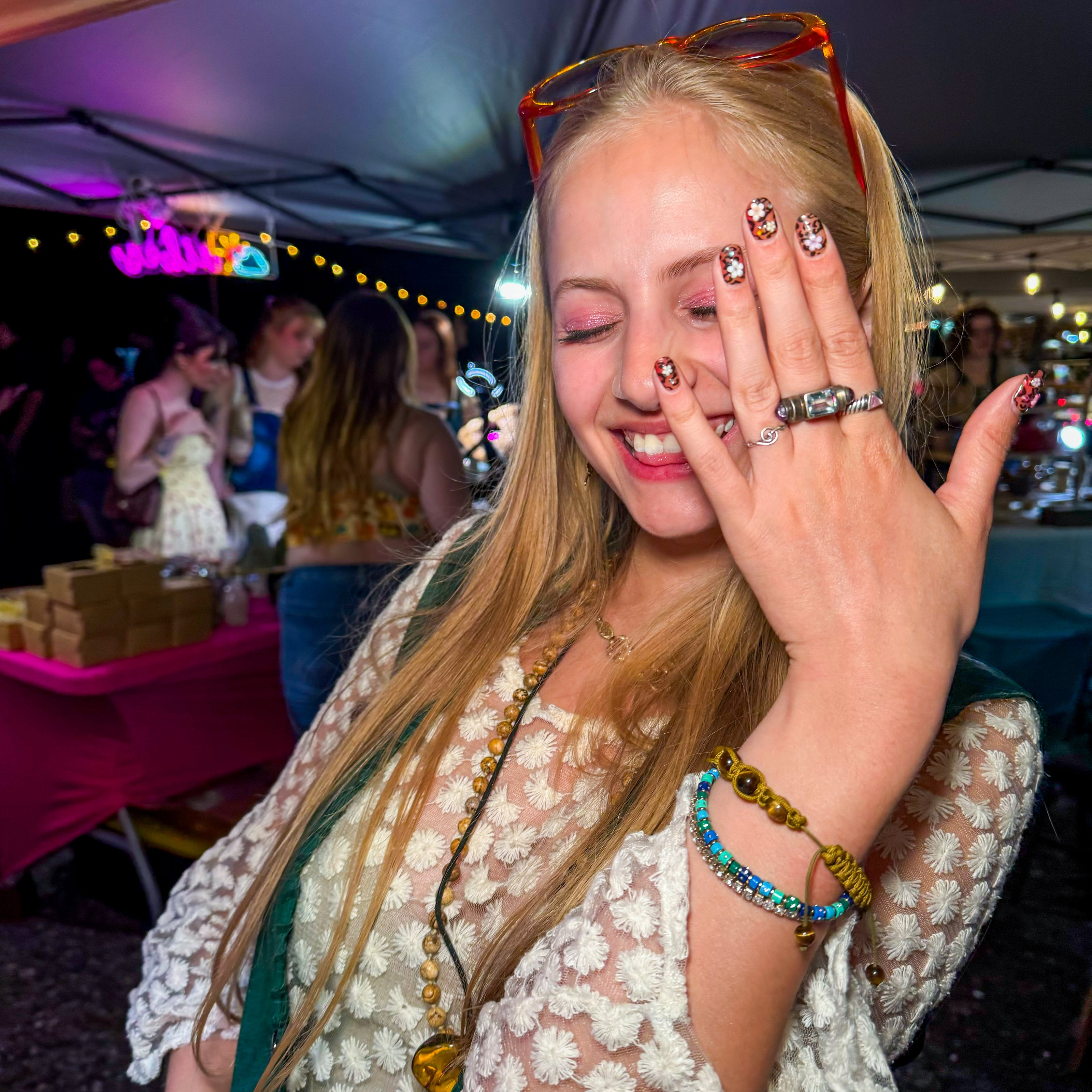 VINTAGE STERLING SILVER AQUAMARINE AND AMETHYST RING