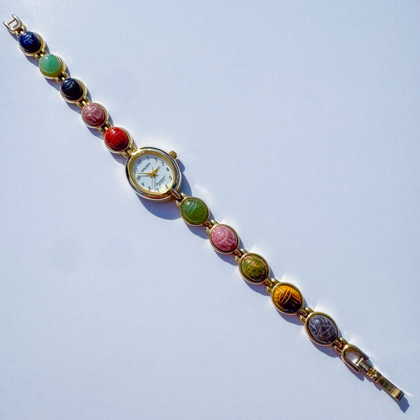 GRUEN MULTICOLOR SCARAB WATCH