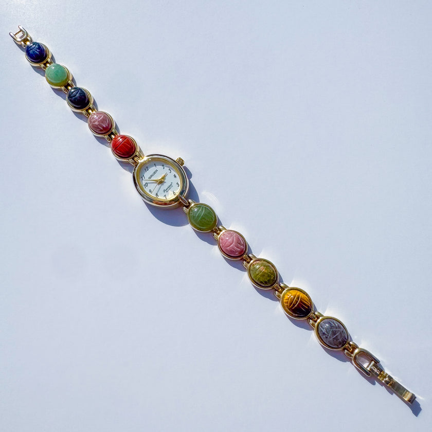 GRUEN MULTICOLOR SCARAB WATCH