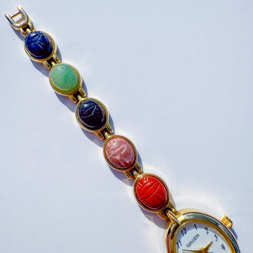 GRUEN MULTICOLOR SCARAB WATCH