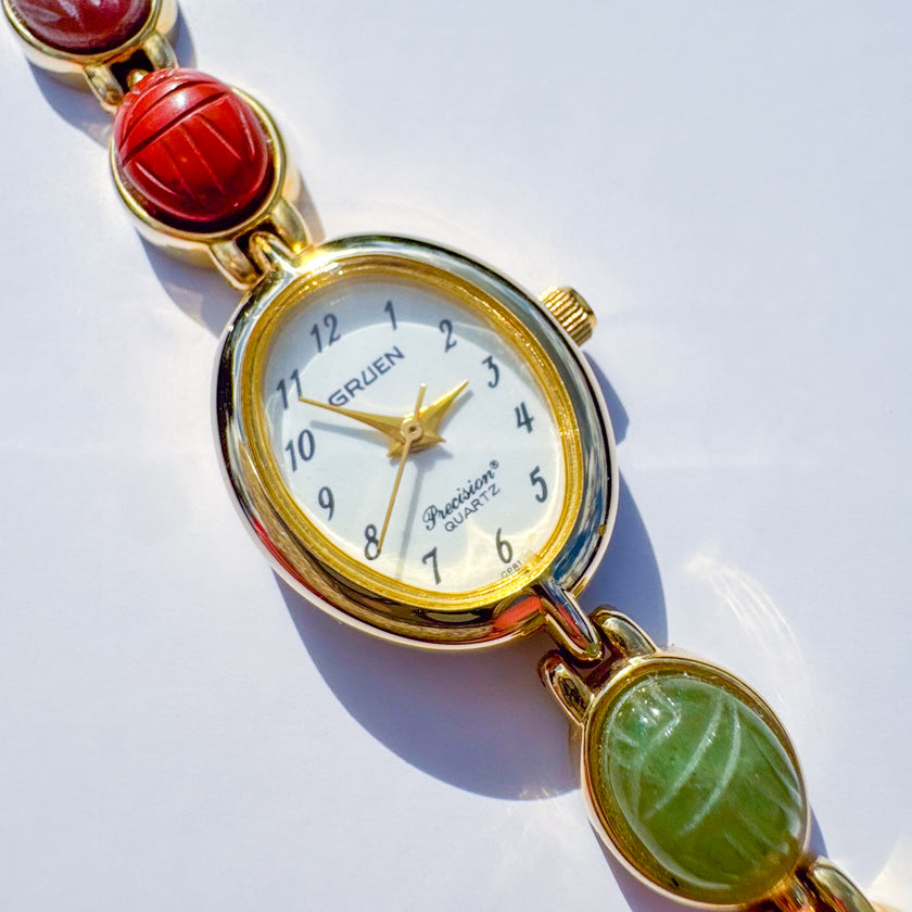 GRUEN MULTICOLOR SCARAB WATCH
