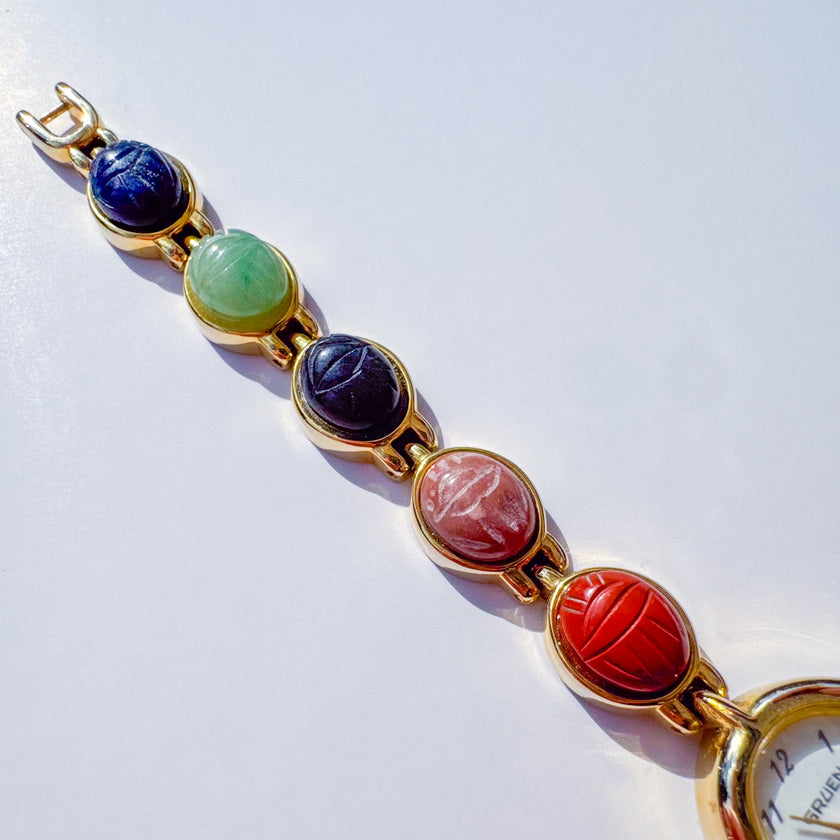 GRUEN MULTICOLOR SCARAB WATCH