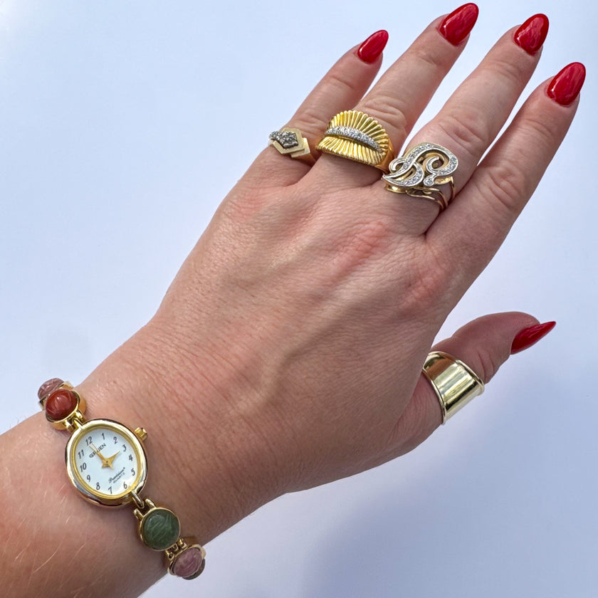 GRUEN MULTICOLOR SCARAB WATCH