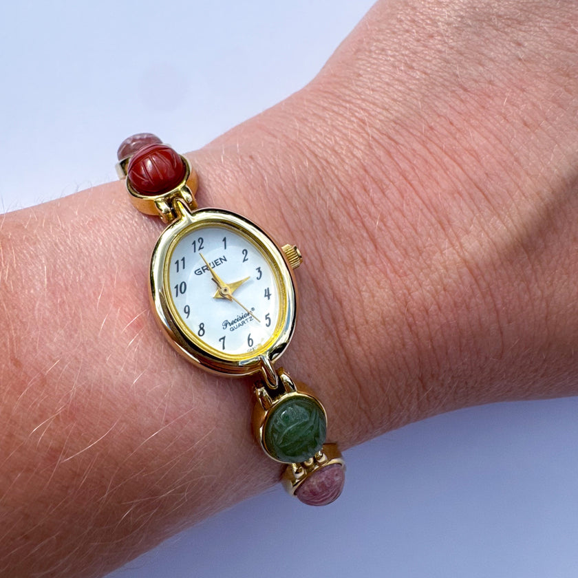 GRUEN MULTICOLOR SCARAB WATCH