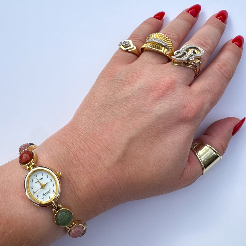 GRUEN MULTICOLOR SCARAB WATCH