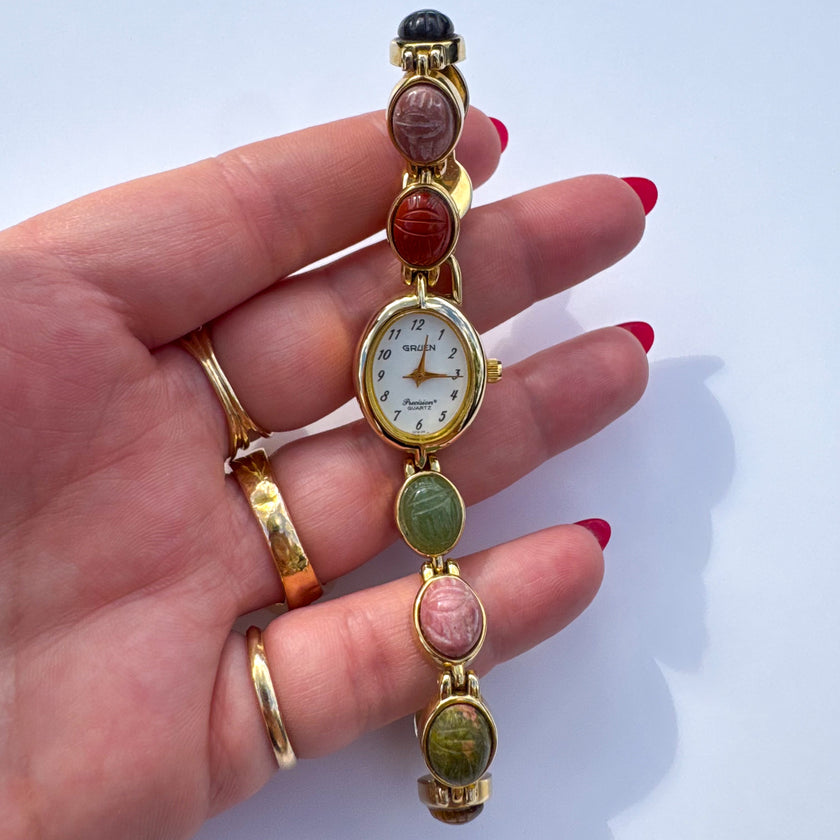 GRUEN MULTICOLOR SCARAB WATCH