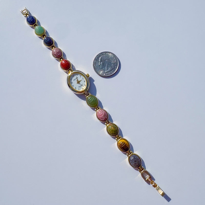 GRUEN MULTICOLOR SCARAB WATCH
