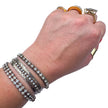 VINTAGE SILVER TONE CRYSTAL TENNIS & CHAIN STATEMENT BRACELETS