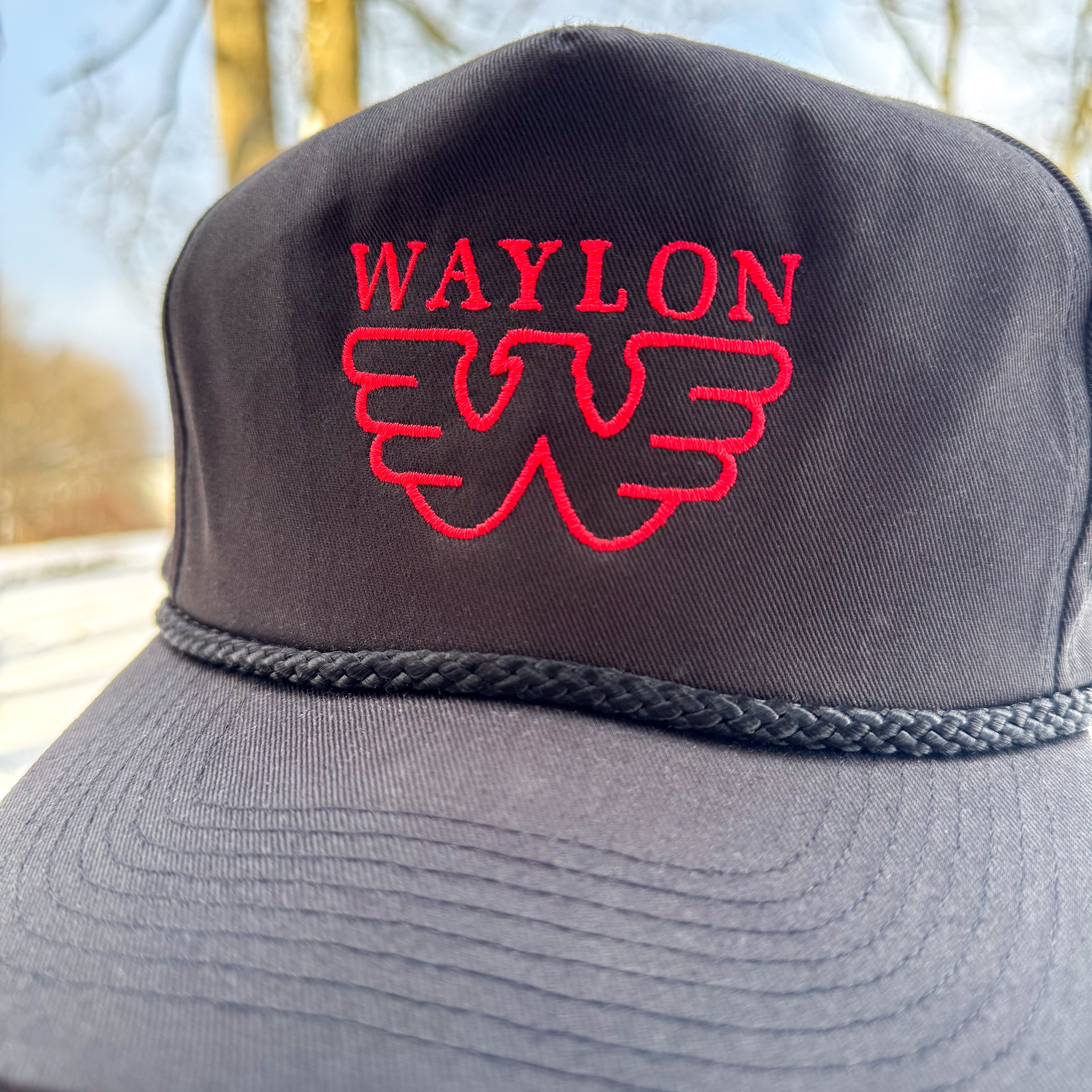 VINTAGE WAYLON JENNINGS ROPE SNAPBACK TRUCKER HAT – DEADSTOCK