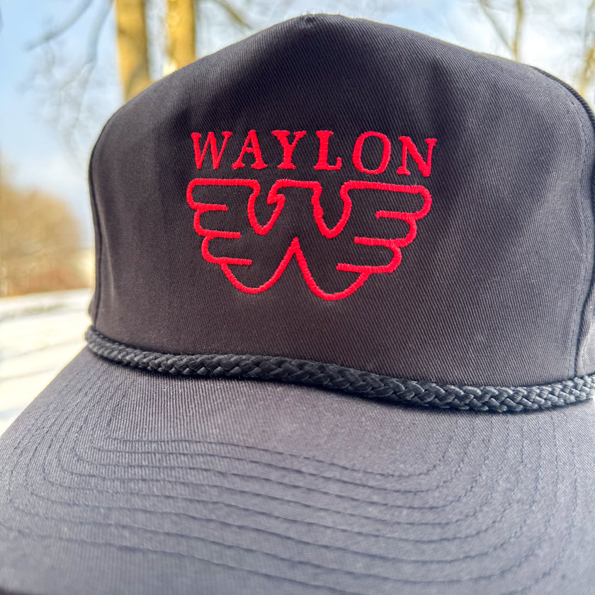 VINTAGE WAYLON JENNINGS ROPE SNAPBACK TRUCKER HAT – DEADSTOCK