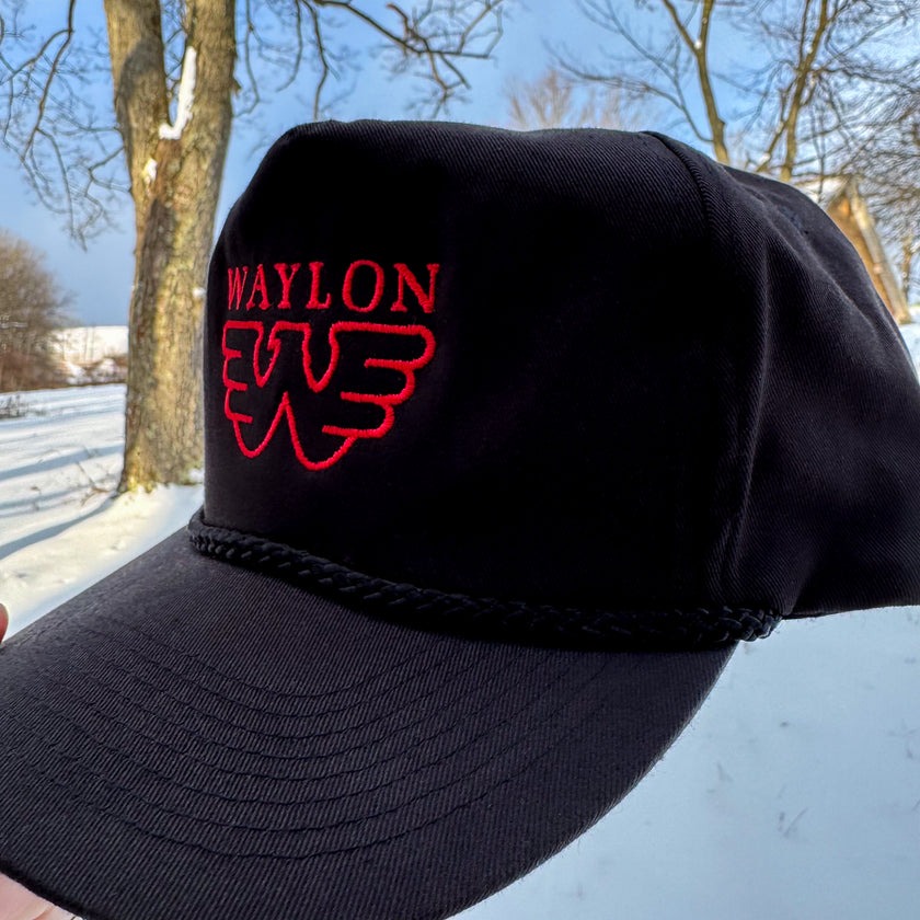 VINTAGE WAYLON JENNINGS ROPE SNAPBACK TRUCKER HAT – DEADSTOCK