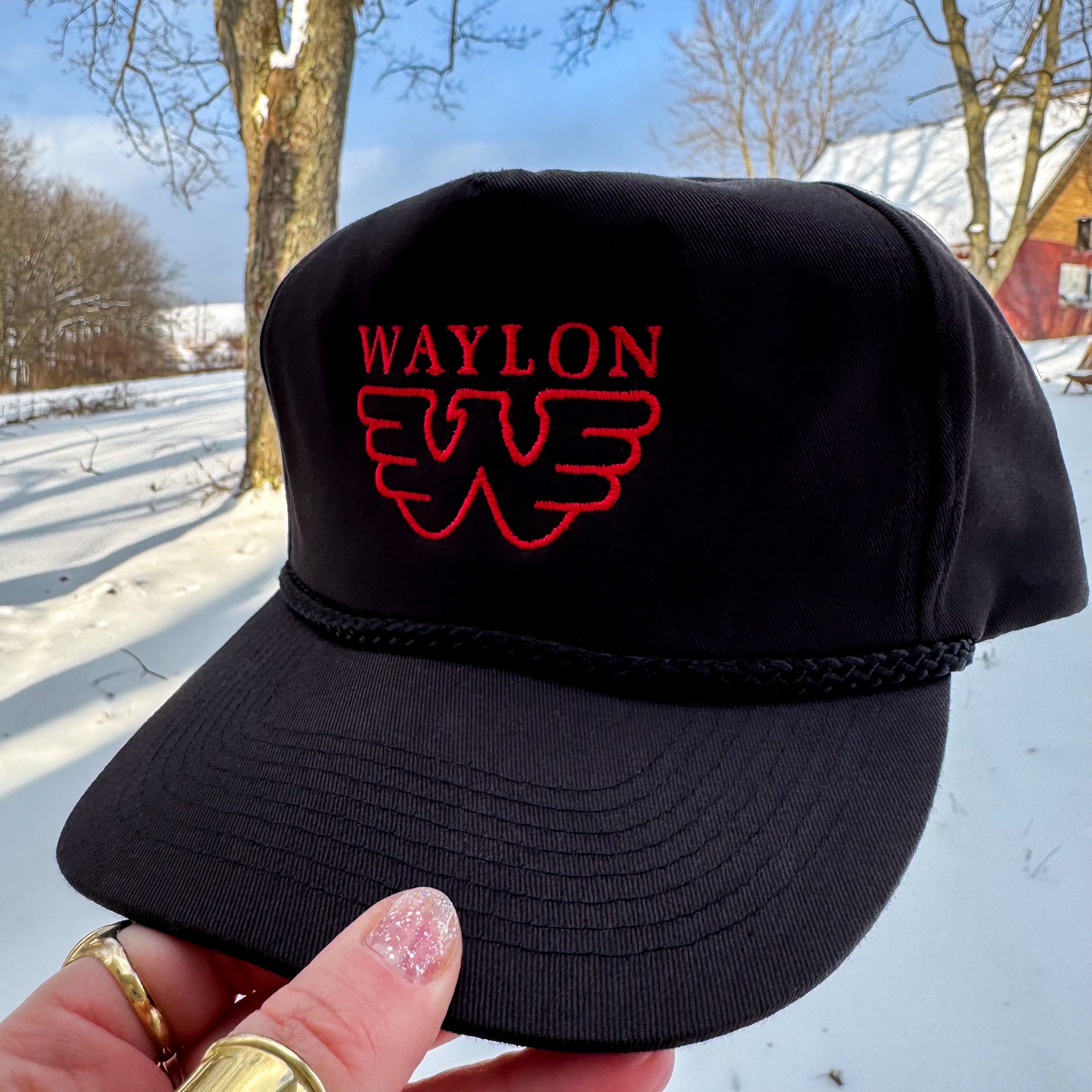 VINTAGE WAYLON JENNINGS ROPE SNAPBACK TRUCKER HAT – DEADSTOCK