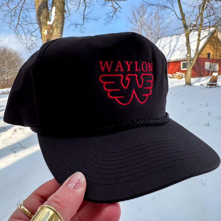 VINTAGE WAYLON JENNINGS ROPE SNAPBACK TRUCKER HAT – DEADSTOCK