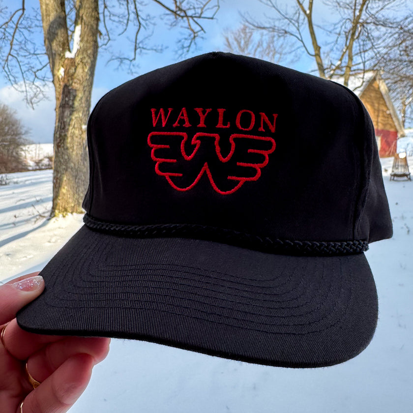VINTAGE WAYLON JENNINGS ROPE SNAPBACK TRUCKER HAT – DEADSTOCK