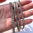 VINTAGE SILVER TONE CRYSTAL TENNIS & CHAIN STATEMENT BRACELETS