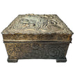 VINTAGE ORNATE CHERUB METAL JEWELRY BOX