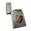 VINTAGE '60s SILVER-TONE KISSING COUPLE HEART LIGHTER