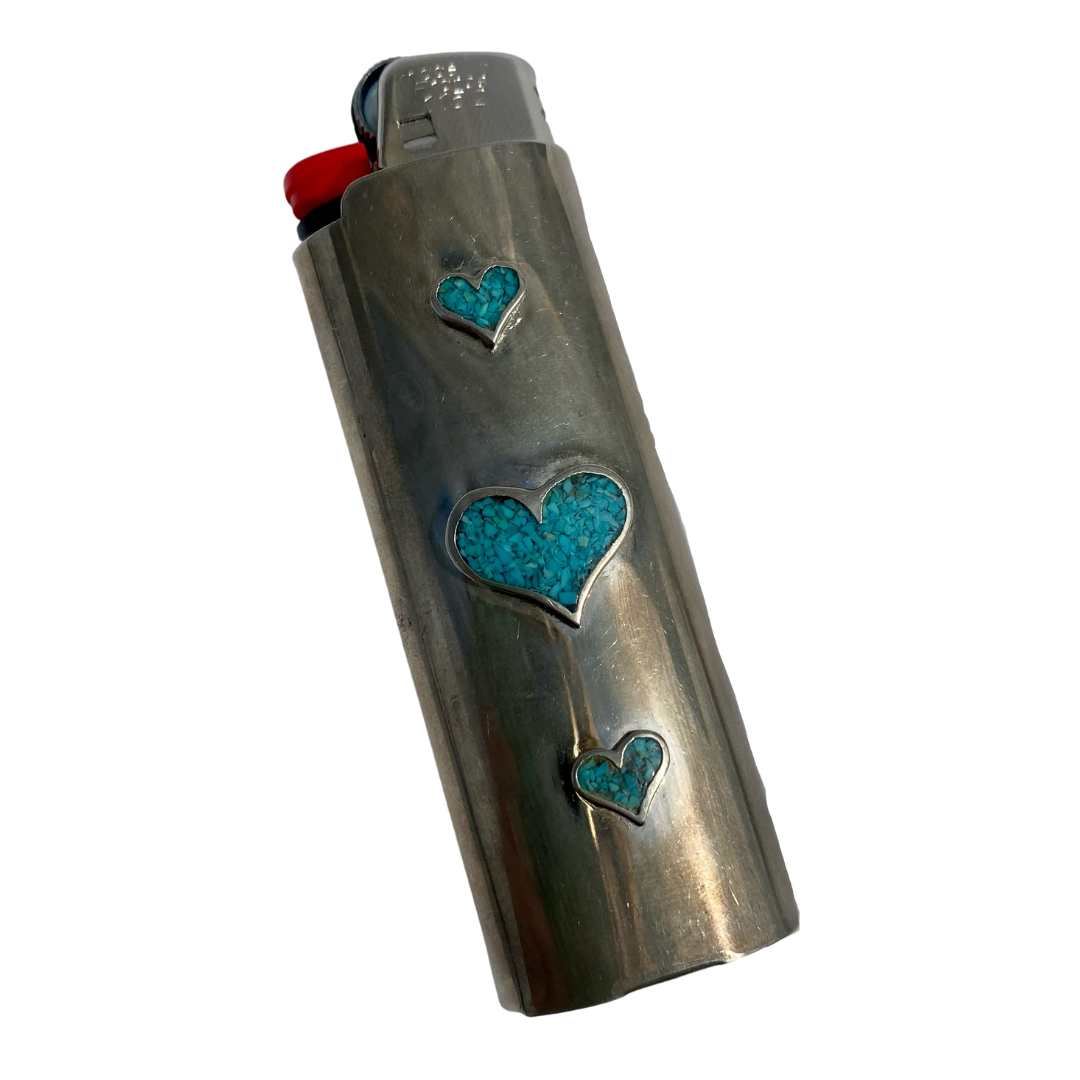  Turquoise Silver Lighter Case Cover Shadowboxed Bear Paws 0016  : Handmade Products