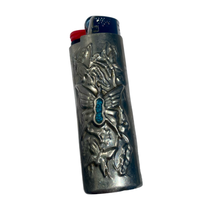 TURQUOISE BUTTERFLY LIGHTER CASE