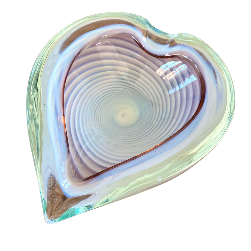 MURANO GLASS HEART ASHTRAY