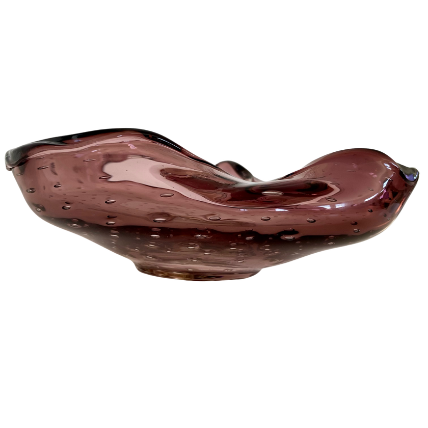 AMETHYST BUBBLE MURANO ASHTRAY