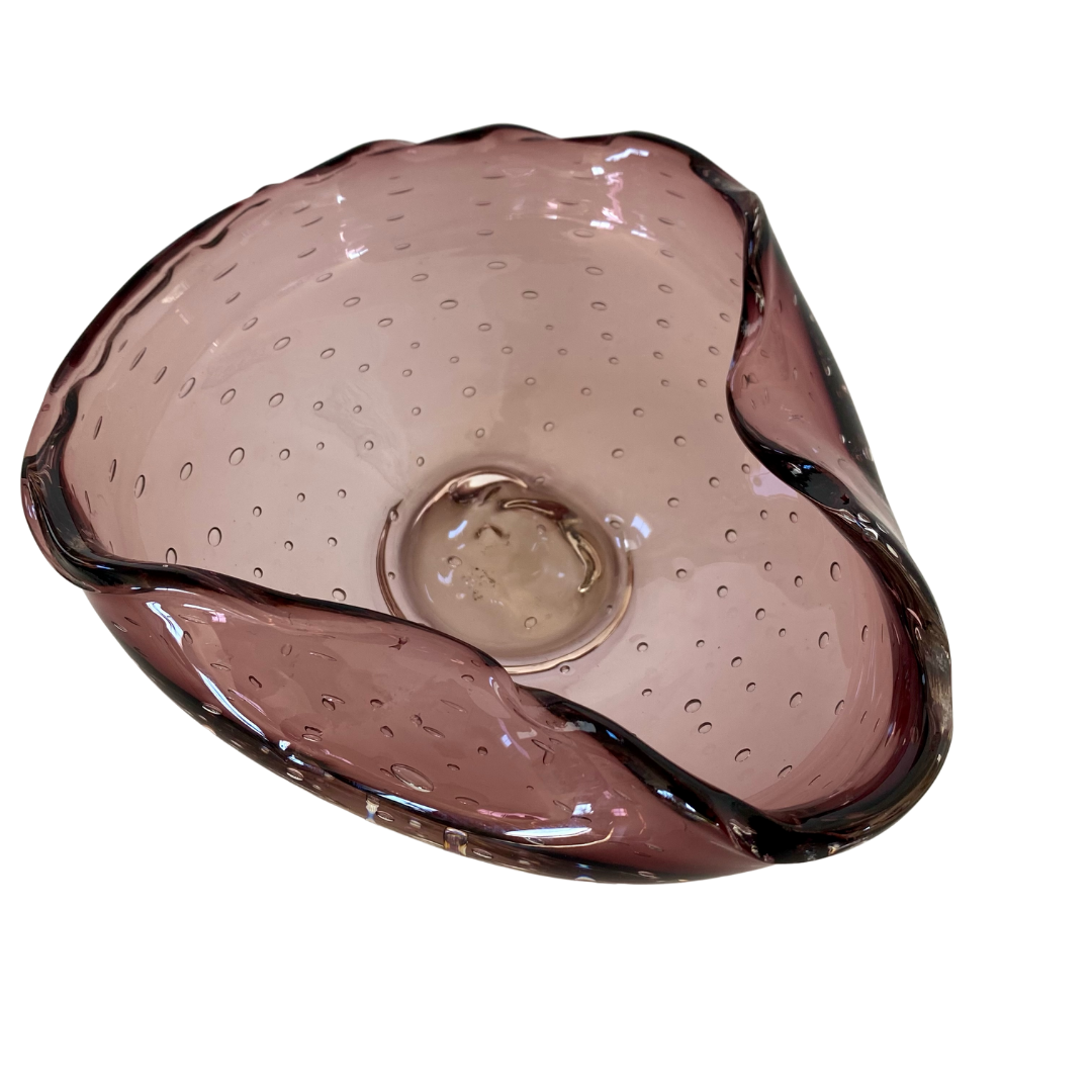 AMETHYST BUBBLE MURANO ASHTRAY