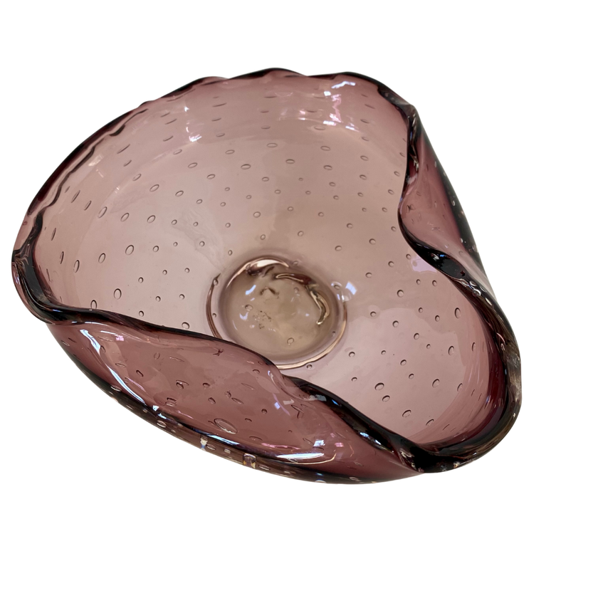 AMETHYST BUBBLE MURANO ASHTRAY
