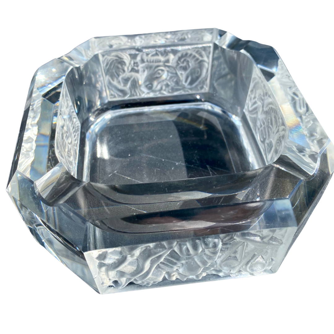 ZODIAC CRYSTAL ASHTRAY