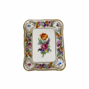 ECLECTIC DRESDEN FLOWERS ASHTRAY