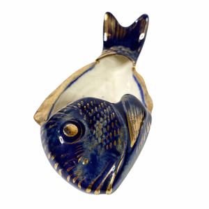 HAND PAINTED GILDED FISH ASHTRAY